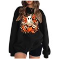 thumbnail image 3 of OJinShaWanO Flower Hoodie Ladies' Loose Top Cute Print Hoodie, 3 of 5