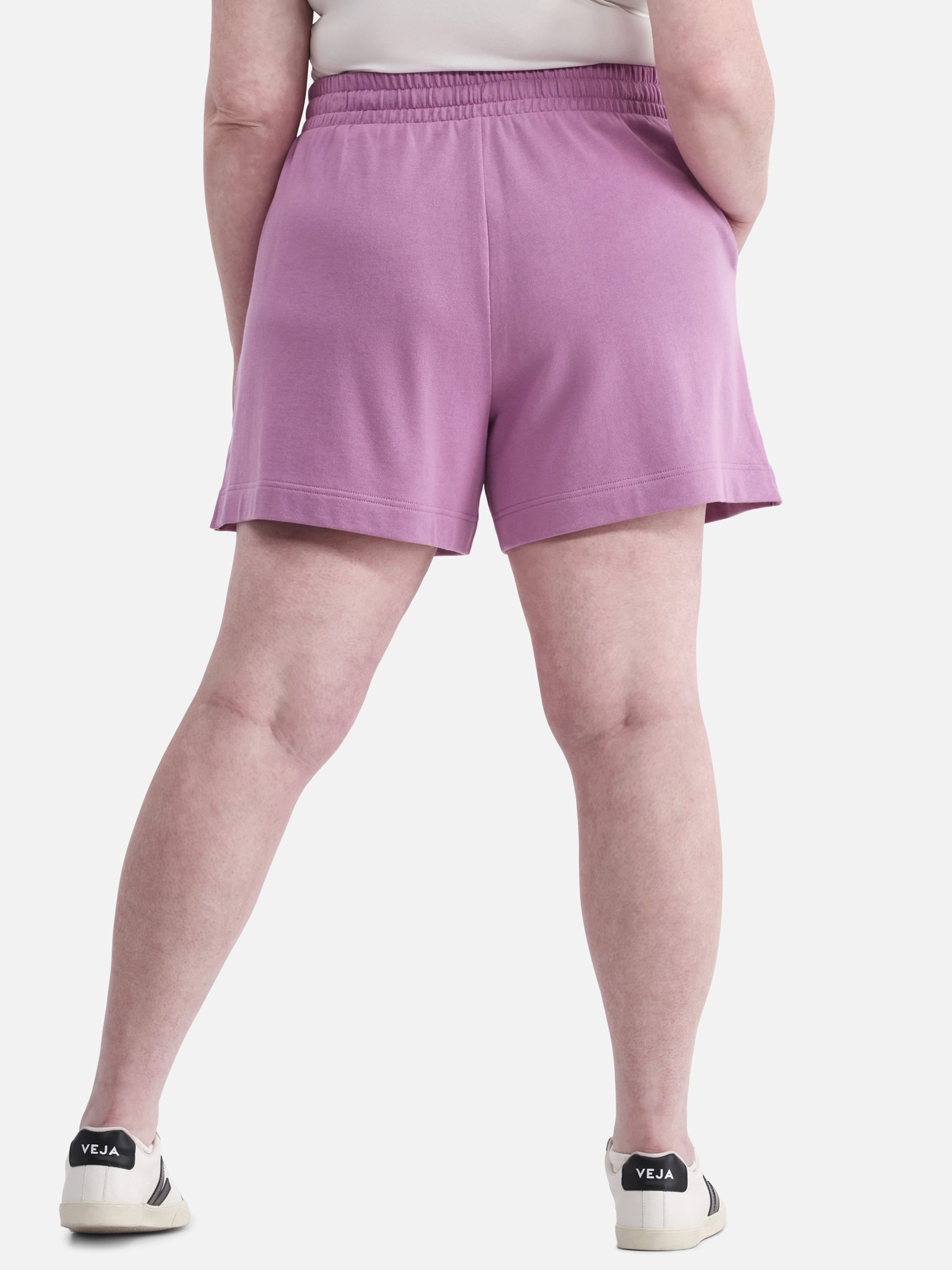 Terra & Sky Women’s Plus Size Pull On French Terry Cloth Shorts with Pockets, 5” Inseam, Sizes 0X-5X