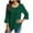Green., variant on Bixock Women's 3/4 Sleeve Tops,Casual Crew Neck Tops,Casual Loose Fashion Solid Color Ruffled Linen T-shirts