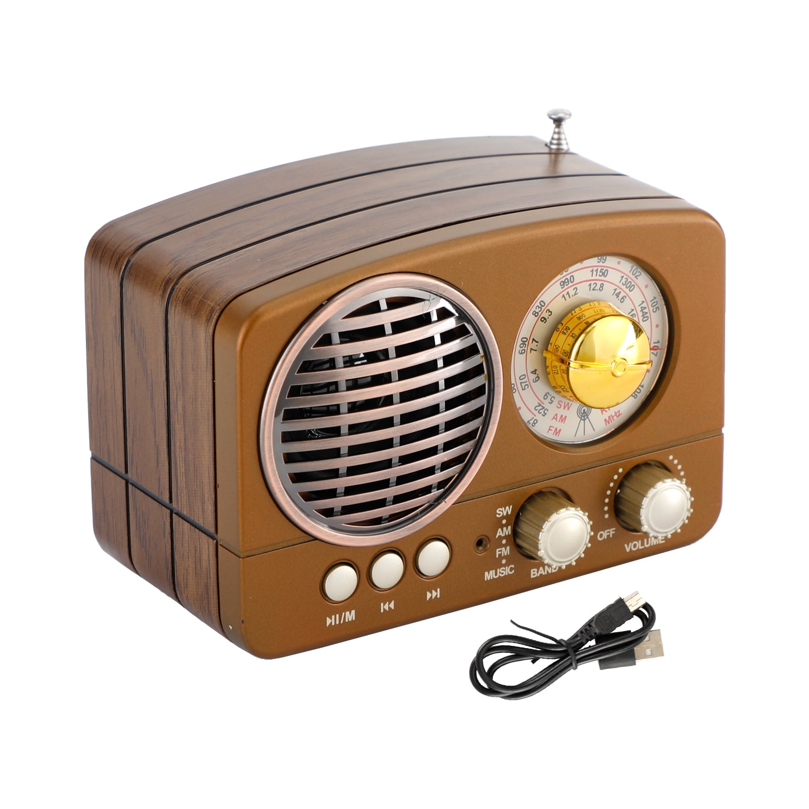 Vintage Radio Retro Bluetooth Speaker-FM Radio with Old fashioned Classic Style, Strong Bass Enhancement, Loud Volume
