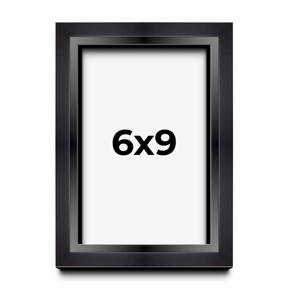 6x9 Shadow Box Frame Black | 1.25 inches Deep Real Wood Contemporary Shadowbox Display Frame | UV