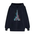 thumbnail image 1 of Sweat à Capuche pour Femmes Mode Femmes Décontracté Imprimé T-shirt à Manches Longues Chemisier Col Rond Casual Tops Pull-Over Cordon de Serrage Sweatshirt, 1 of 4