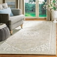 thumbnail image 2 of SAFAVIEH Micro-Loop Emilija Oriental Area Rug, Light Grey/Ivory, 3' x 3' Square, 2 of 8