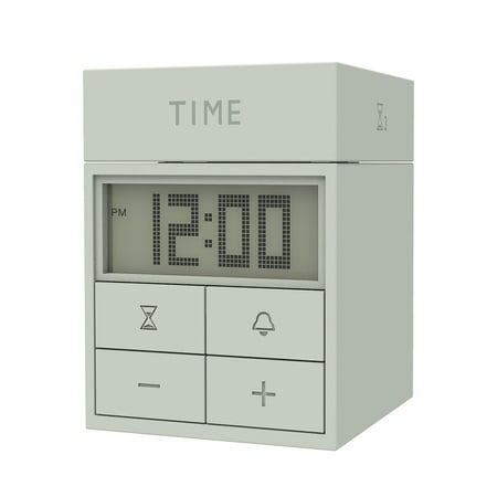 

3-In-1 Digital Timer Clock Square Alarm Clock Electric Sand Clock Cooking Reminder with Countdown Knob Battery Powered Time Managing Device for Study Work Cooking