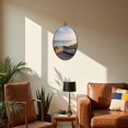 thumbnail image 5 of Canvas Wall Art Beach Nautical Boat Ocean Seagull Sea Bird Seashore Blue Wooden Grass Oval Framed Canvas Prints Vintage Wall Hanging Decor for Home Decorations 8.6"x11.4", 5 of 7
