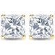 thumbnail image 1 of JeenMata Pendientes Tipo Botón con Solitario de Diamantes de Talla Cojín de 1 Quilate y 4 Puntas Chapados en Oro Amarillo de 18 K sobre Plata, 1 of 4