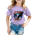 thumbnail image 5 of mgoYE Girls Boys USA Patriotic T Shirt 250th Anniversary USA Tshirt 4th of July Shirts American Flag Tee Tops 250th American Anniversary(Purple,13-14 Years), 5 of 5