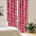 thumbnail image 2 of Ambesonne Floral Curtains, Oversimplified Roses Vintage, Pair of 28"x63", Dark Coral Pale Taupe, 2 of 5