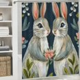 thumbnail image 6 of Rabbits flowers leaves shower curtain for Bathroom Shower Curtain Set with Hooks, 6 of 7