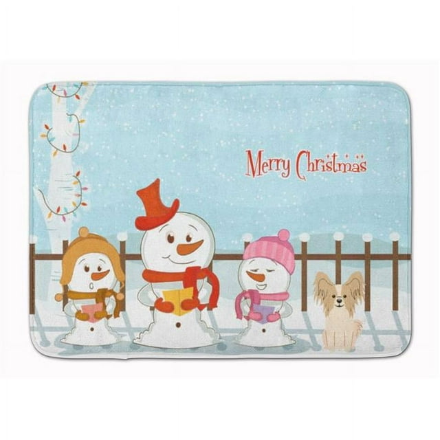 Carolines Treasures BB2408RUG Merry Christmas Papillon Sable & White Machine Washable Memory Foam Mat