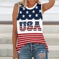 thumbnail image 2 of Bainana Women Summer Casual Anniversary T Shirts USA Flag Print Crewneck Sleeveless Tank Top Ladies America 4th Of July 250 Years Birthday Graphic T-Shirt Size L, 2 of 4