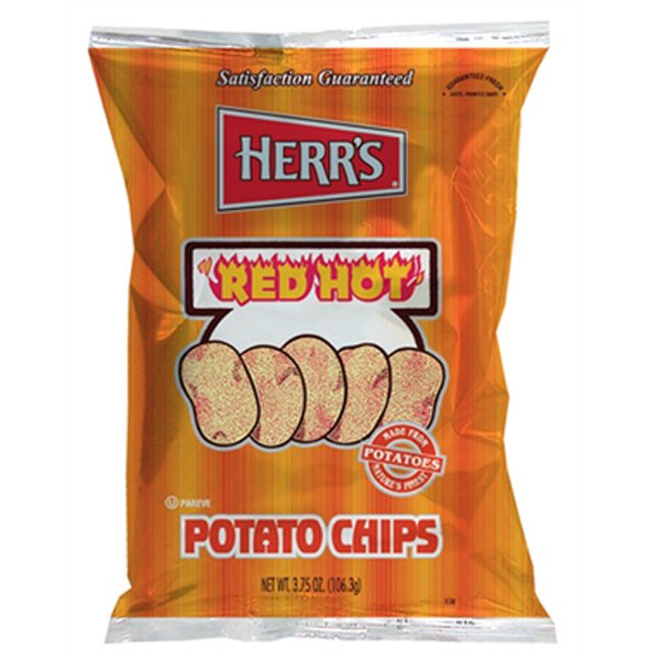 Herr's Red Hot Potato Chips 1 oz Bags Pack of 42
