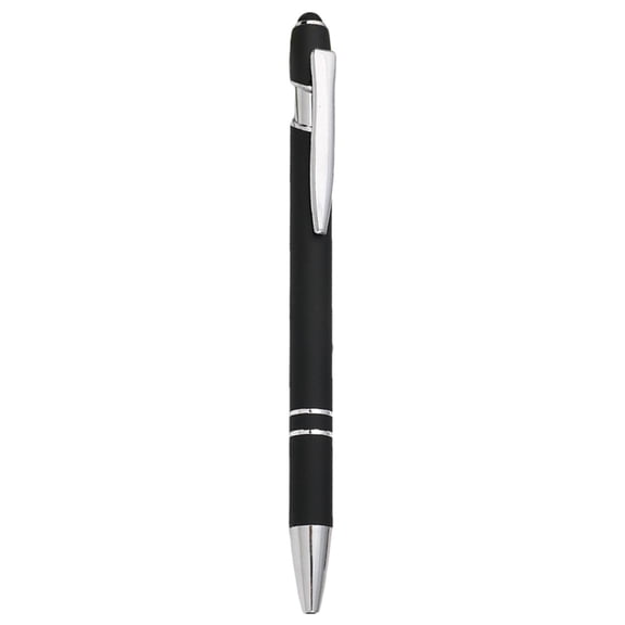 2-In-1 Retractable Ballpoint Pen with Stylus Tip, Oimcto Metal Pen for Touchscreen, 1.0 mm, 4mL, Stylus & Pen Combo, Great for Business, Students, Teachers, Doctors, Refillable, Pocket Clip, Black