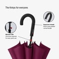 thumbnail image 3 of Knirps A.760 Curved Handle Rain Umbrella for Adults in Violet – 42" Windproof Automatic Open Canopy, Ultra Lightweight Steel Aluminum Frame with Large Button, Rounded Tips, Polyester Case Included, 3 of 7