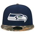 thumbnail image 2 of Men's New Era College Navy Seattle Seahawks Active Two-Tone Camo 59FIFTY Fitted Hat, 2 of 6