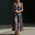 thumbnail image 6 of QUNYINEY Summer Sundresses for Women Sleeveless Independence Day Long Cotton Linen Tank Dress V-Neck Patriotic Beach Loose Fit Dresses, 6 of 8