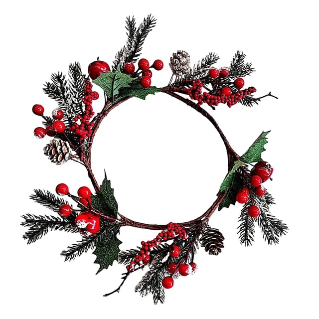 Anillo De Vela Navideño, Decoración Artesanal Para Cumpleaños, Aniversarios Y Puertas. Elegante I