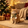 thumbnail image 2 of Pet Christmas Scarf with Pompom Decor Doggy Soft Bandana Warm Neck Accessories Holiday Dog Outfits for Cats Puppy Kitten and Small Dogs, 2 of 6
