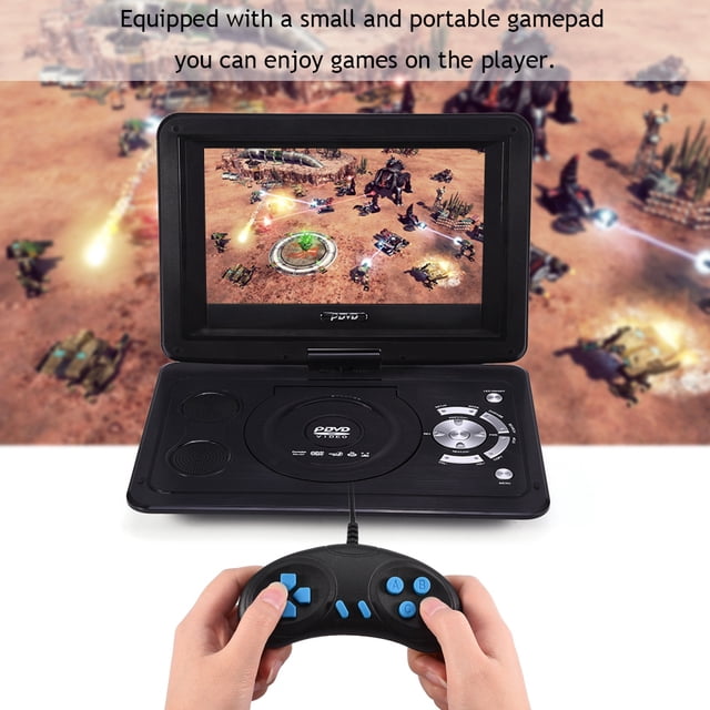 Rdeghly Téléviseur HD 13,9 Pouces Lecteur DVD Portable Résolution 800*480 Écran LCD 16:9, Lecteur DVD de Jeu