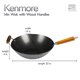 thumbnail image 2 of Wok de acero al carbono de fondo plano 14 pulgadas color negro, 2 of 7