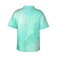 thumbnail image 3 of Balery Cyan Mint Marble Print Men's Hawaiian Shirts Short Sleeve Beach Shirt Relaxed Fit Vacation Button Down Shirts-Large, 3 of 9