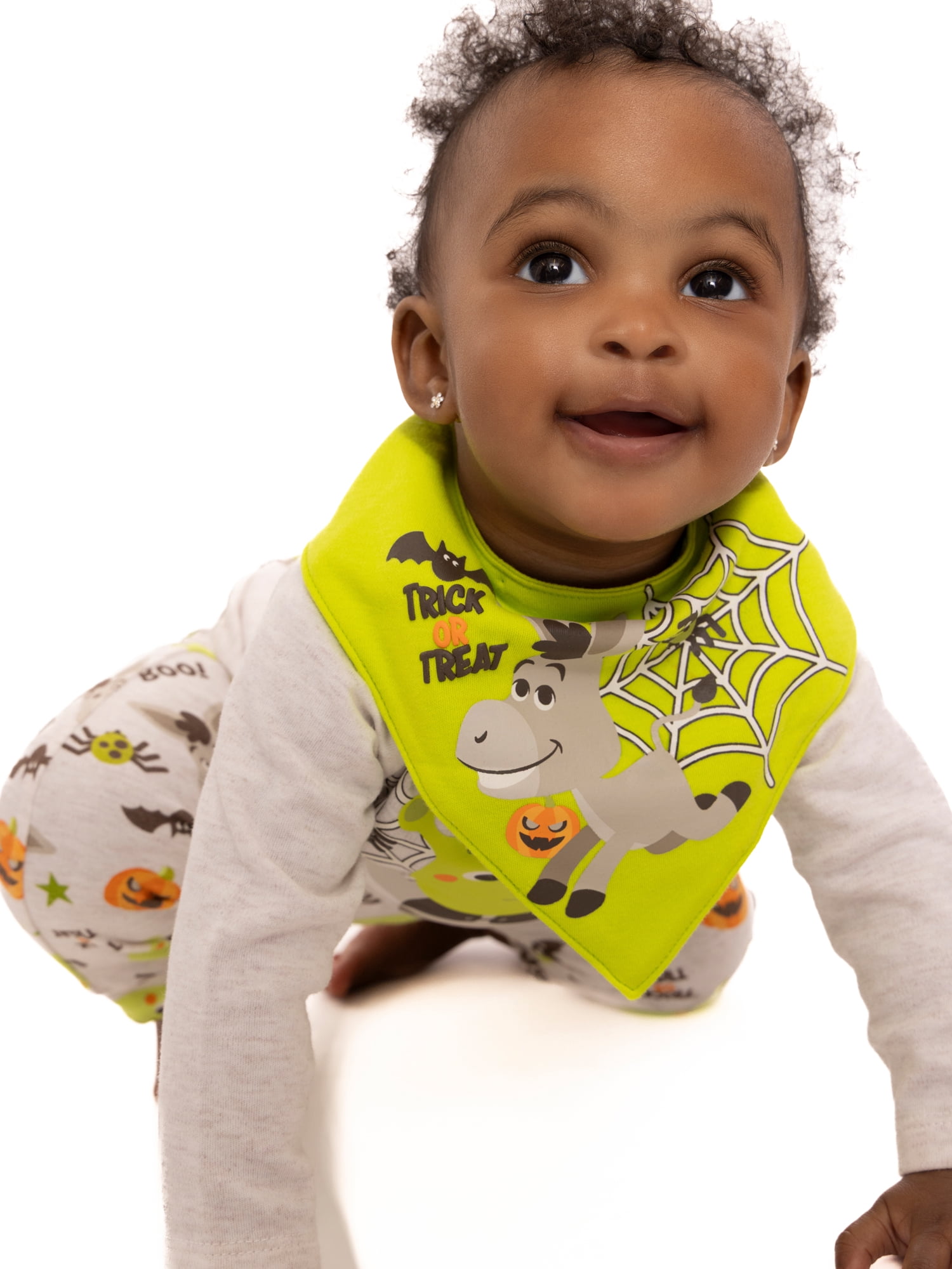 Halloween Shrek Baby Boys or Girls Bodysuit and Pants with Bib Set, 3-Piece, Sizes 0M-12M