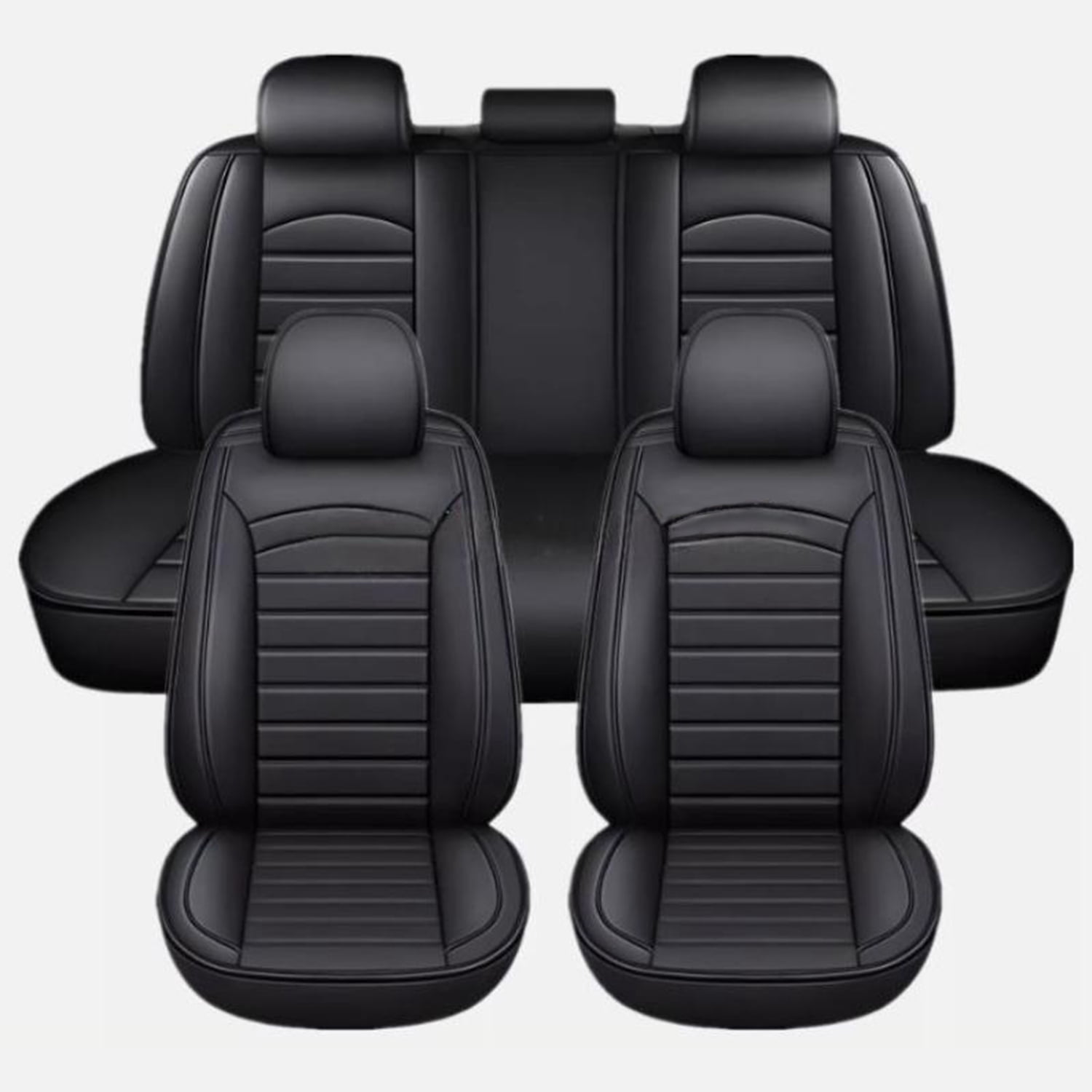 Seat Cover for Toyota RAV4 2013-2026: Car Seat Covers Full Set Waterproof Faux Leather Seat Cover Cushion Protector (Black)
