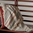 thumbnail image 2 of LR Home Orange/Ivory Striped Lightweight Cotton Adult Throw Blanket, 50" x 60", 2 of 7