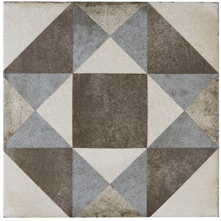 Tilish Porcelain Cement Look 8 x 8 inch Cool Blend Decorative Tile in Figura cool blend
