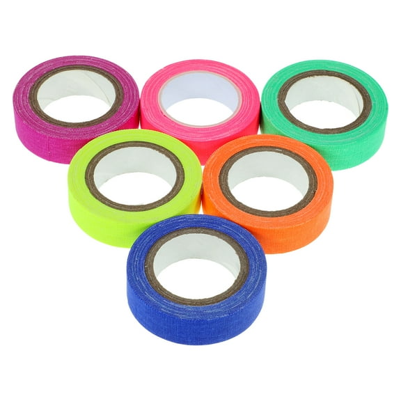 6 Rolls UV Blacklight Tape Neon Cloth Tape Fluorescent Tapes