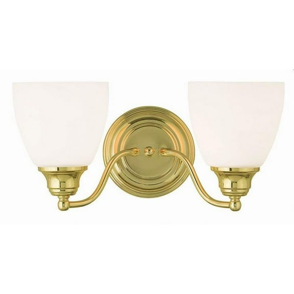 2 Light Bathroom Light in Traditional Style 15.25 inches Wide By 7 inches High-Polished Brass Finish Bailey Street Home 218-Bel-1764354