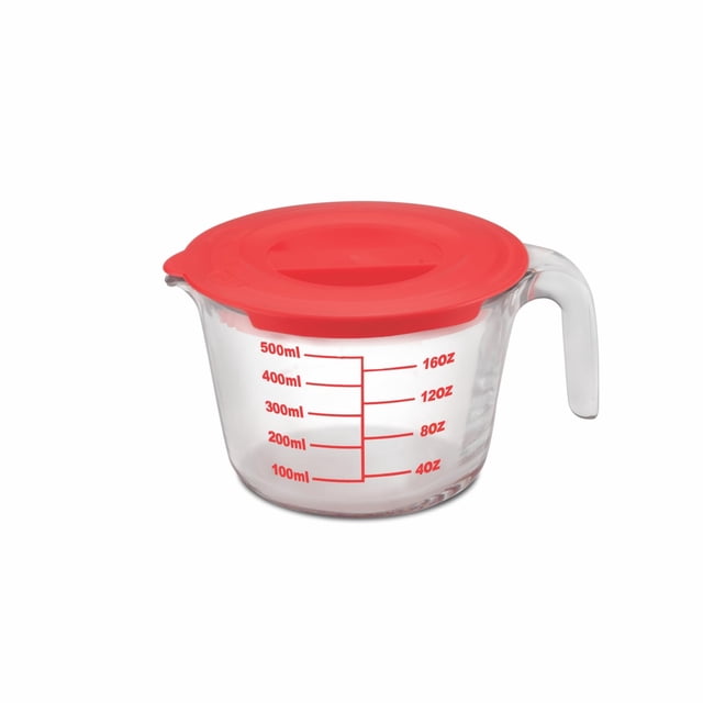 Vaso medidor de vidrio de borosilicato Signoraware | Escala de medición | Apto para microondas y horno | Apto para lavavajillas | Para medir líquidos | Ideal para hornear, almacenar y dejar en remojo