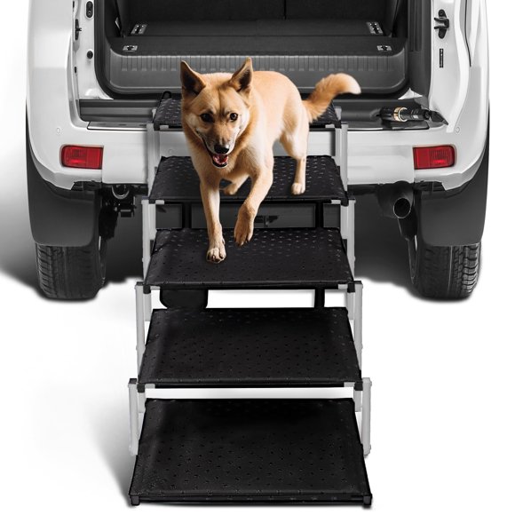 Heeyoo Escaleras para perros para coche – Rampas plegables para perros grandes con superficie antideslizante, escalones portátiles para perros para coches y SUV