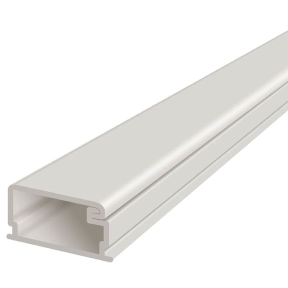 Medium Latching Surface Cable Raceways - Channel Size: 0.9"W x 0.4"H - 60" Stick Length - 20 Sticks - Beige