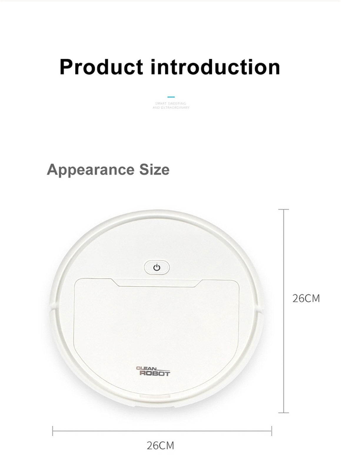 VWRXBZ Robot Vacuum USB Charging Fully Automatic Sweeping Robot Smart Vacuum Cleaner Lazy Mopping Machine Self Emptying 10.53x10.53x2.57 Inch