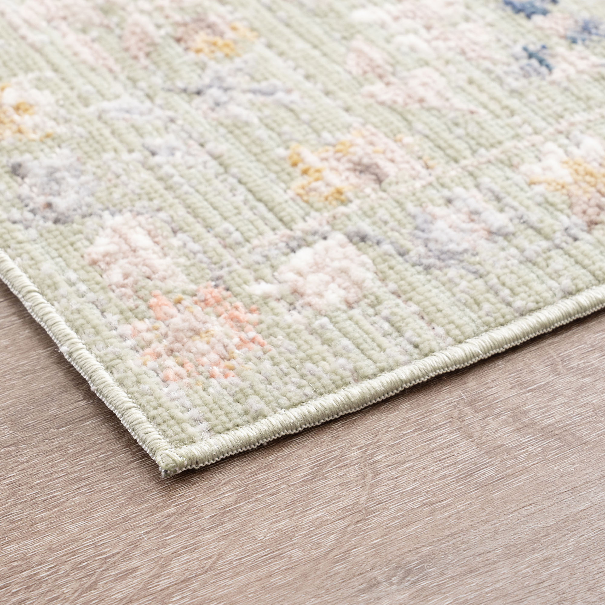 Crestwood Traditional Oriental 2x8 Sage and Gold Polyester Indoor Runner Rug, 2'3'' x 7'7''