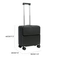 thumbnail image 5 of GZCW 18" Hard Shell Suitcase, Spinner Wheel Luggage with Compartment, Built-In USB/ Type C Port, Carry-on Luggage with Cup & Phone Holder, 5 of 7