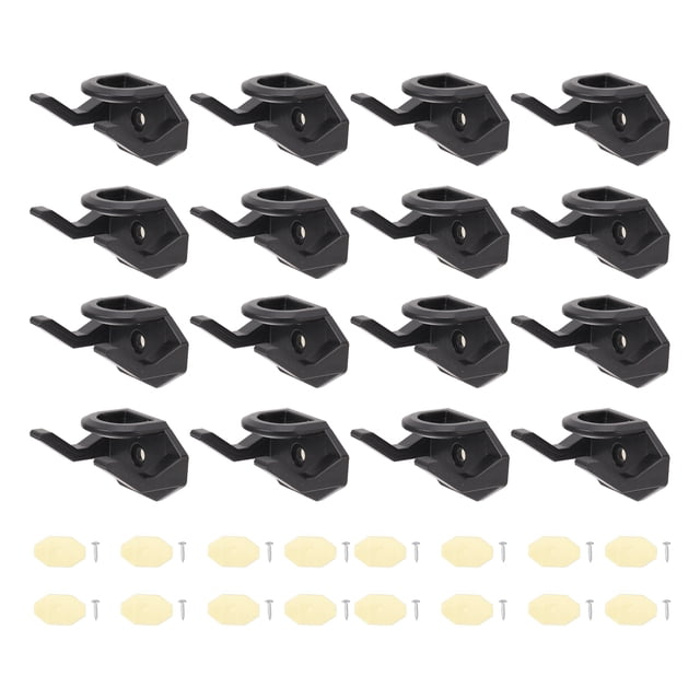 16PCS Hat Hooks Universal Baseball Caps Hat Hook Adhesive Hat Rack Display Hooks for Wall Home Black