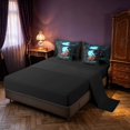 thumbnail image 3 of Manfei Wild T-Rex Animals 7pcs Queen Bedding,Retro Trees Moon Bat Bedding Comforter Set Queen,Blue Black,Black Reversible, 3 of 6