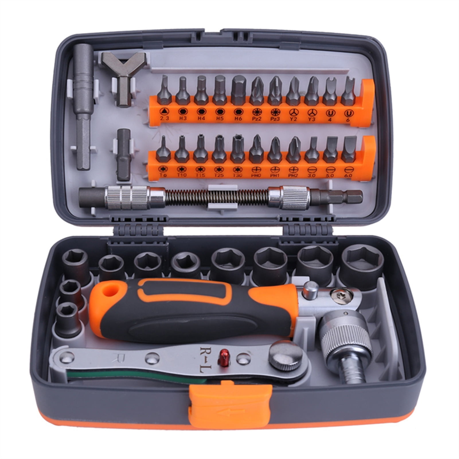Hand Tool Set General Household Repair Hand Tool Kit with Plastic Toolbox Storage Case Socket Wrench Screwdriver repair tool key ,Widely Compatible