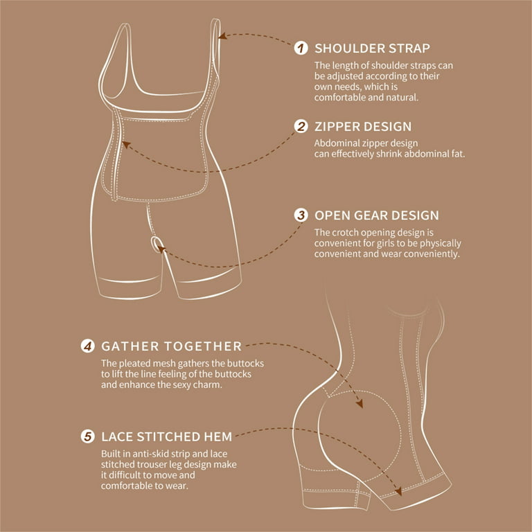 Bodysuit for Women Full Body Shaper Corset Underwear Tummy Control Butt  Lifter Sling Bustier Mini Romper Shapewear