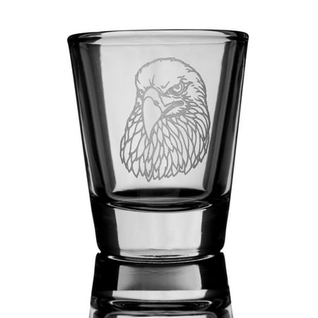 2oz Bald Eagle Detailed Shot glass Eagle Head (Best Glasses For Bald Head)