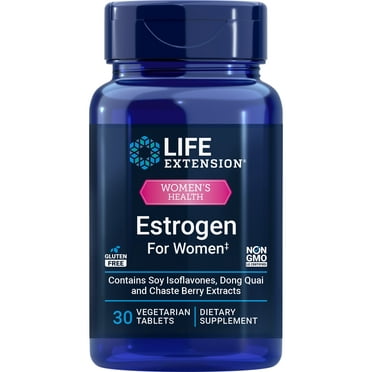 Life Extension Estrogen For Women, helps relieve hot flashes and night sweats, soy isoflavones, Norway spruce extract, chasteberry, hormone-free, gluten free, non-GMO, vegetarian, 30 tablet