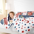 thumbnail image 3 of Manfei Watercolor Flowers Stars Twin Comforter Sets,Us Flag 4Th Of July Bedding Set,Red White Blue,Navy Blue Reversible,2-Piece,1 Comforter and 1 Pillowcase, 3 of 7