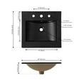 thumbnail image 6 of JONATHAN Y Ancillary 3-Hole 20 in. W x 18.25 in. D Classic Contemporary Rectangular Ceramic Single Sink Basin Vanity Top, Black, 6 of 8