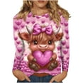 thumbnail image 6 of Craaazy Valentine T-Shirts for Women Casual Long Sleeve Heart Printed Tops Fashion Round Neck Shirts Gifts, 6 of 6