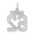 thumbnail image 4 of Auriga 925 Sterling Silver/Rhodium-plated Satin Number 62 Charm for Women (L-19mm, W-14mm), 4 of 6