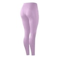 thumbnail image 3 of Women's High Waisted Yoga Leggings with Pockets Buttery Soft Workout Leggings Lounge Gym Pilates Running Pants Light Purple 3XL, 3 of 7