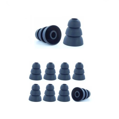 Noir, Grand - Marque Earphones Plus, Embouts de Remplacement à Triple Bride, Écouteurs Intra-Auriculaires. (Voir les Informations de Remplacement dans les Détails Ci-Dessous)