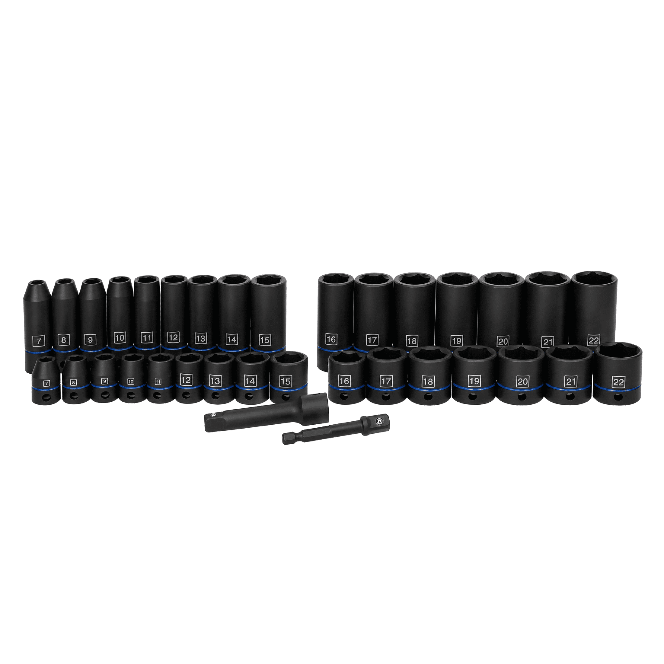 Hyper Tough 34-Piece 3/8-inch Drive Standard and Deep Impact Socket Set, MM
